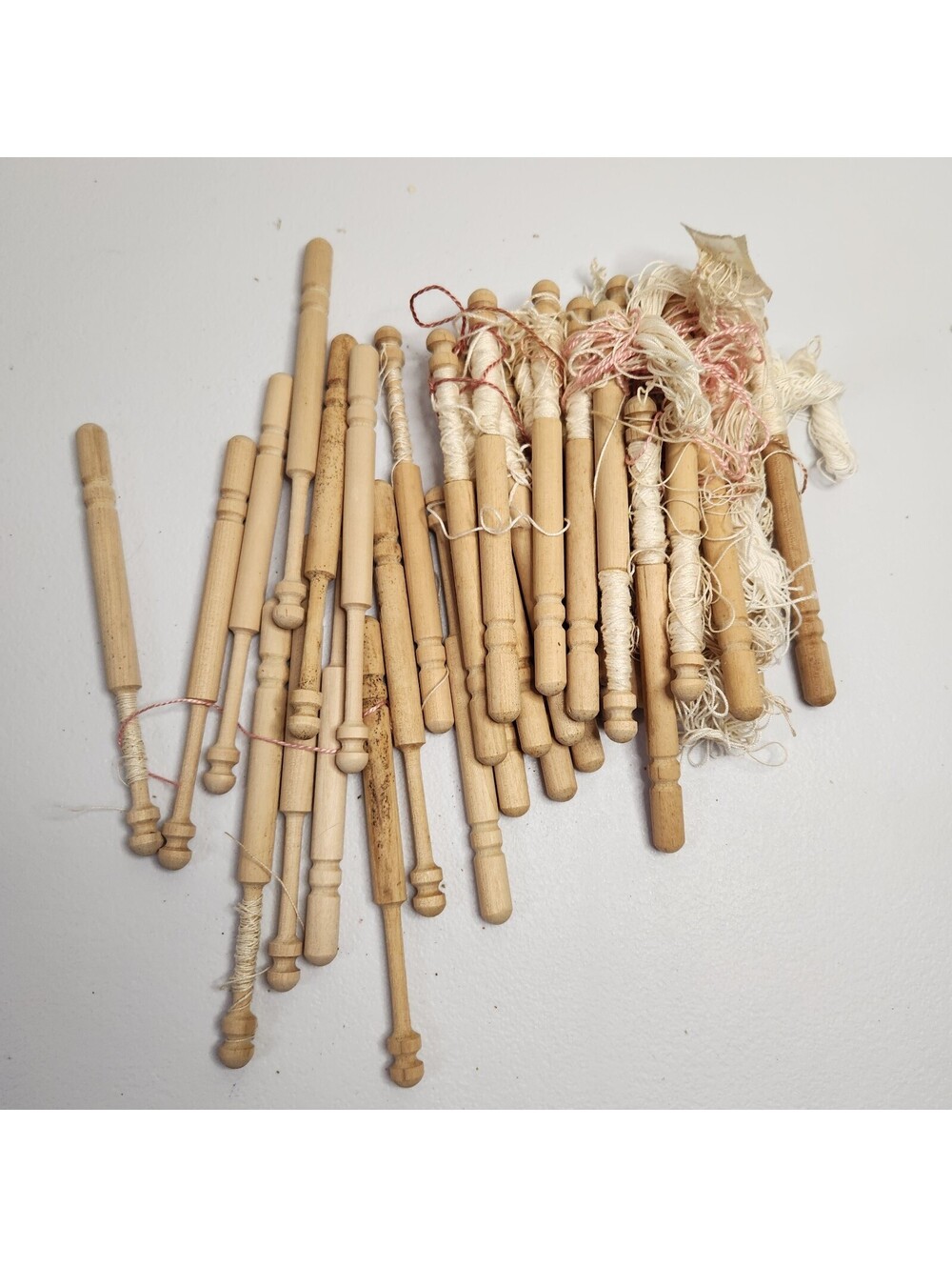 Wooden Lace Making Bobbins Lot of 32
